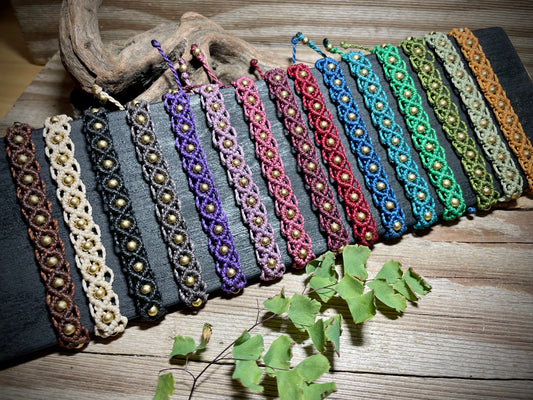 Brass & Lace sm Macrame Bracelet