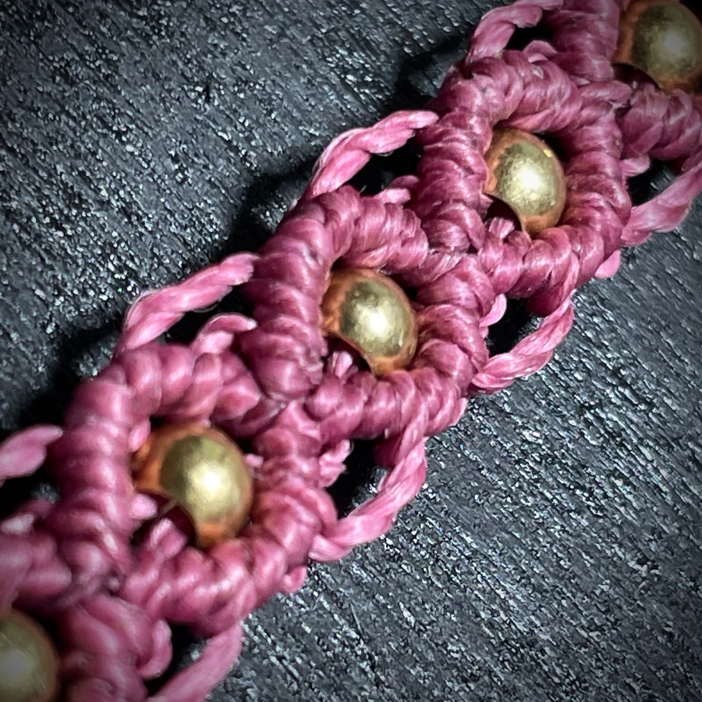 Brass & Lace sm Macrame Bracelet