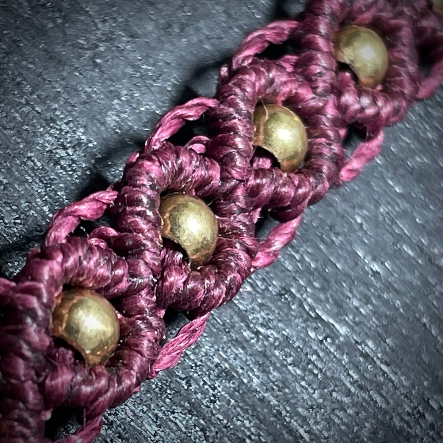Brass & Lace sm Macrame Bracelet