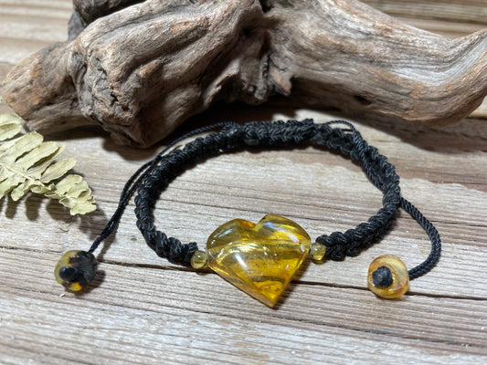 Amber Heart Bracelet Adjustable