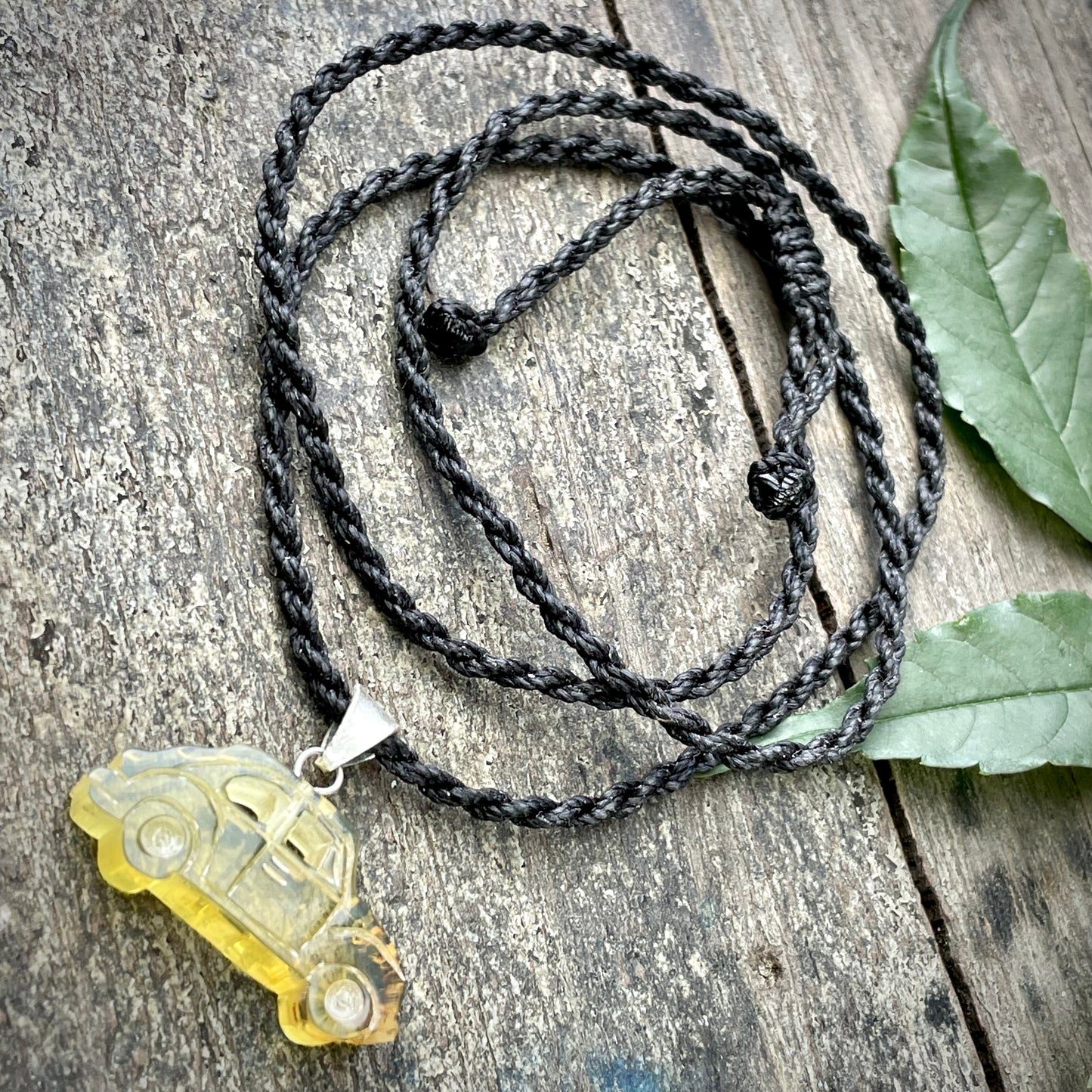 Amber Love Bug Necklace