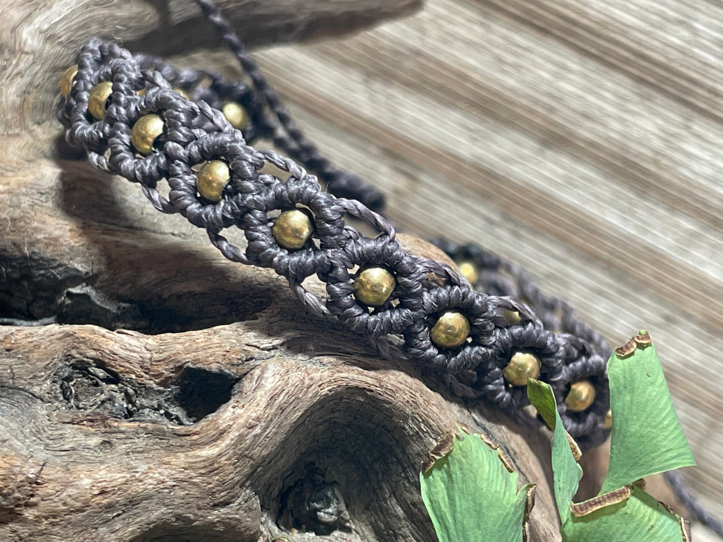 Brass & Lace sm Macrame Bracelet