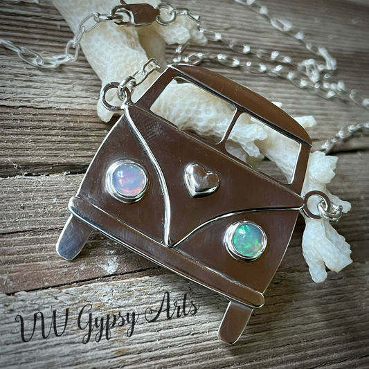 Love Bus Opal & Sterling Necklace