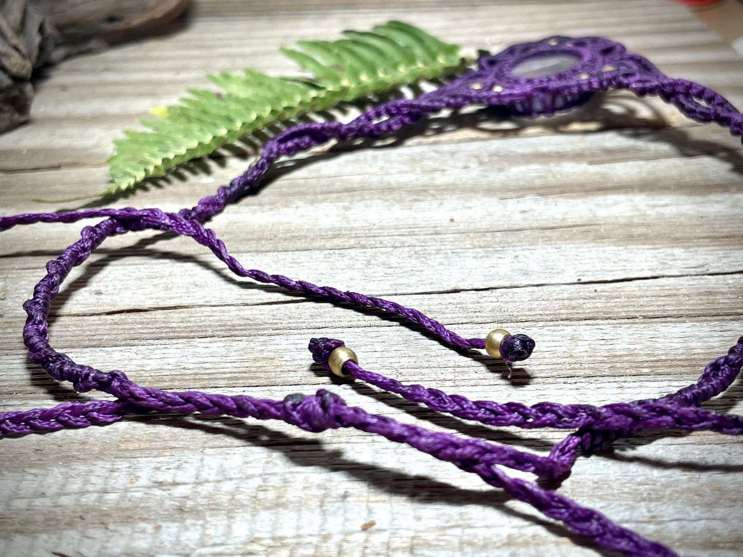 Purple Amethyst Macrame Necklace