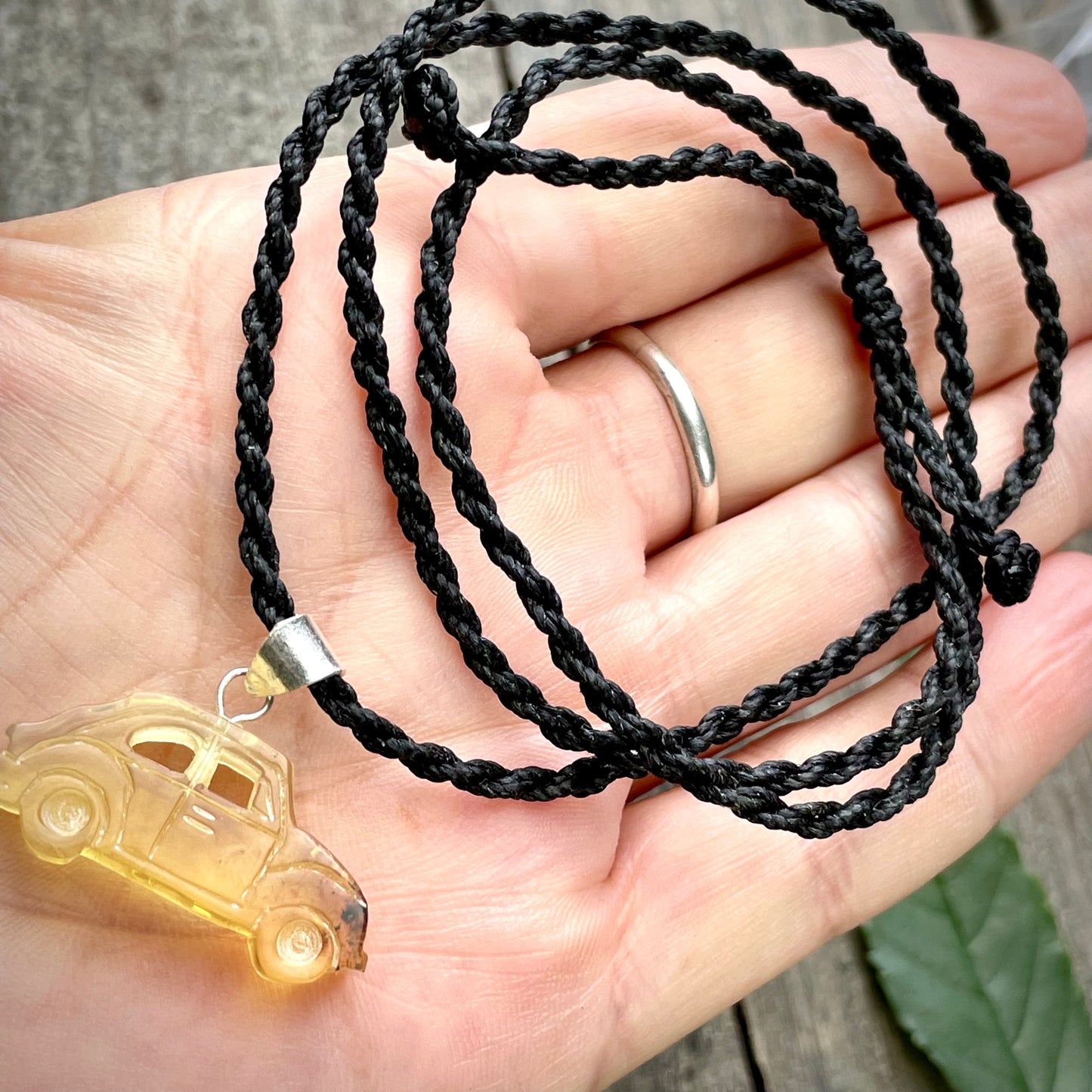 Amber Love Bug Necklace