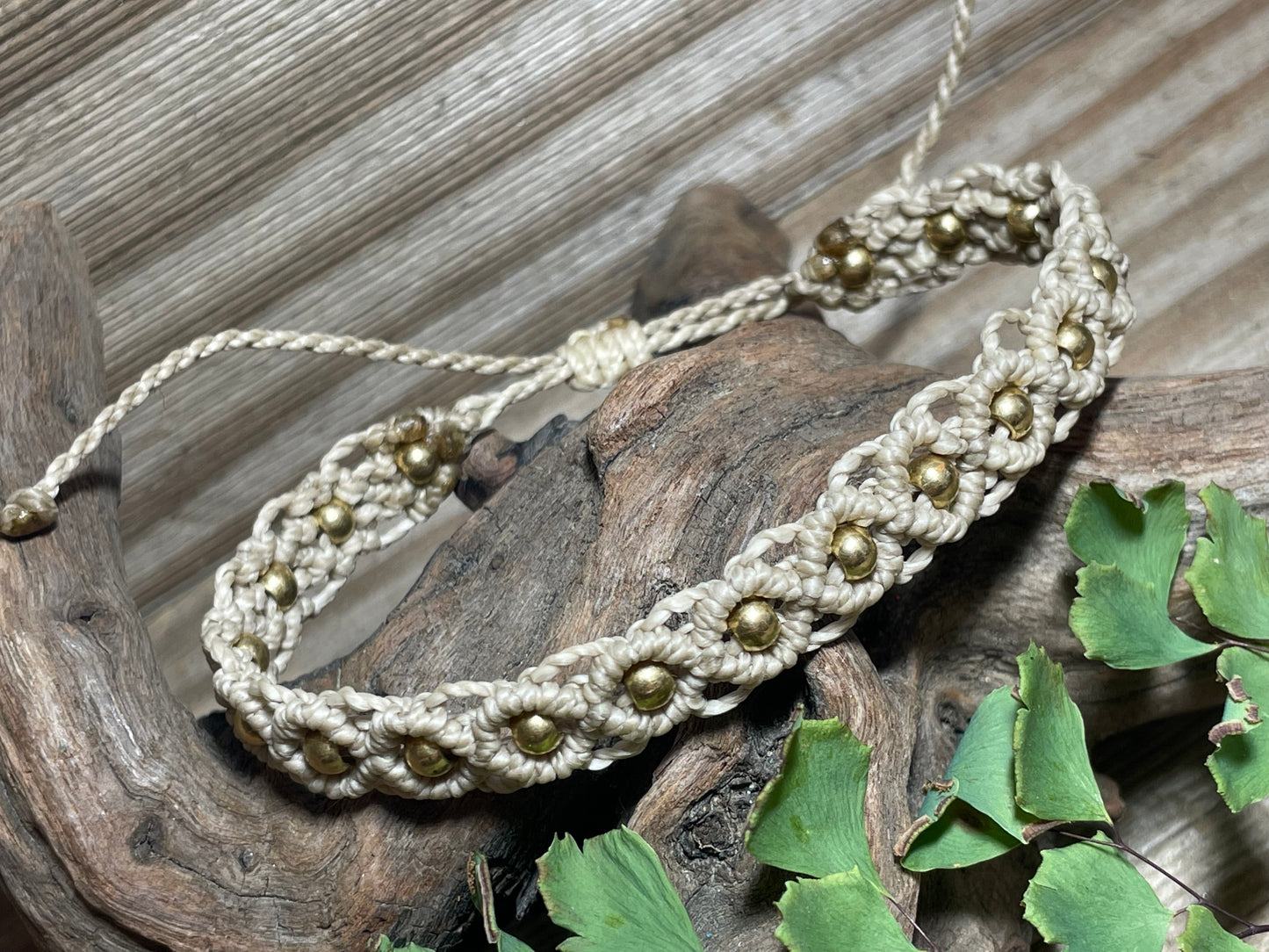 Brass & Lace sm Macrame Bracelet