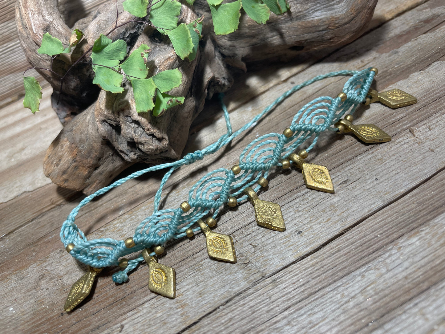 Boho Macrame Anklet & Bracelet Adjustable