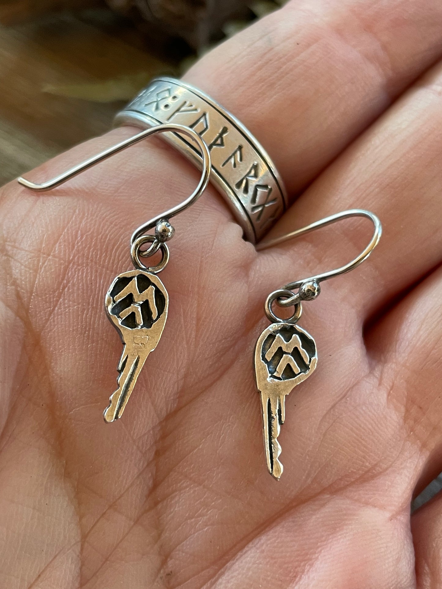 Keys to Freedom Sterling Earrings
