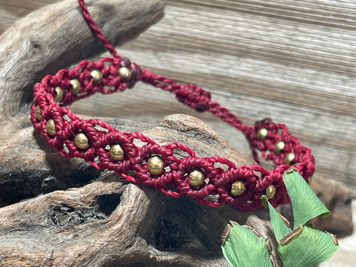 Brass & Lace sm Macrame Bracelet