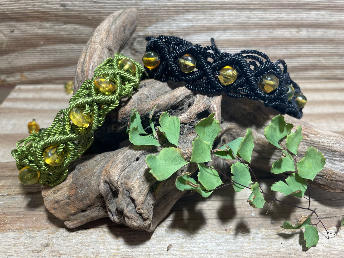 Chiapas Amber Lace Soft Macrame Bracelets