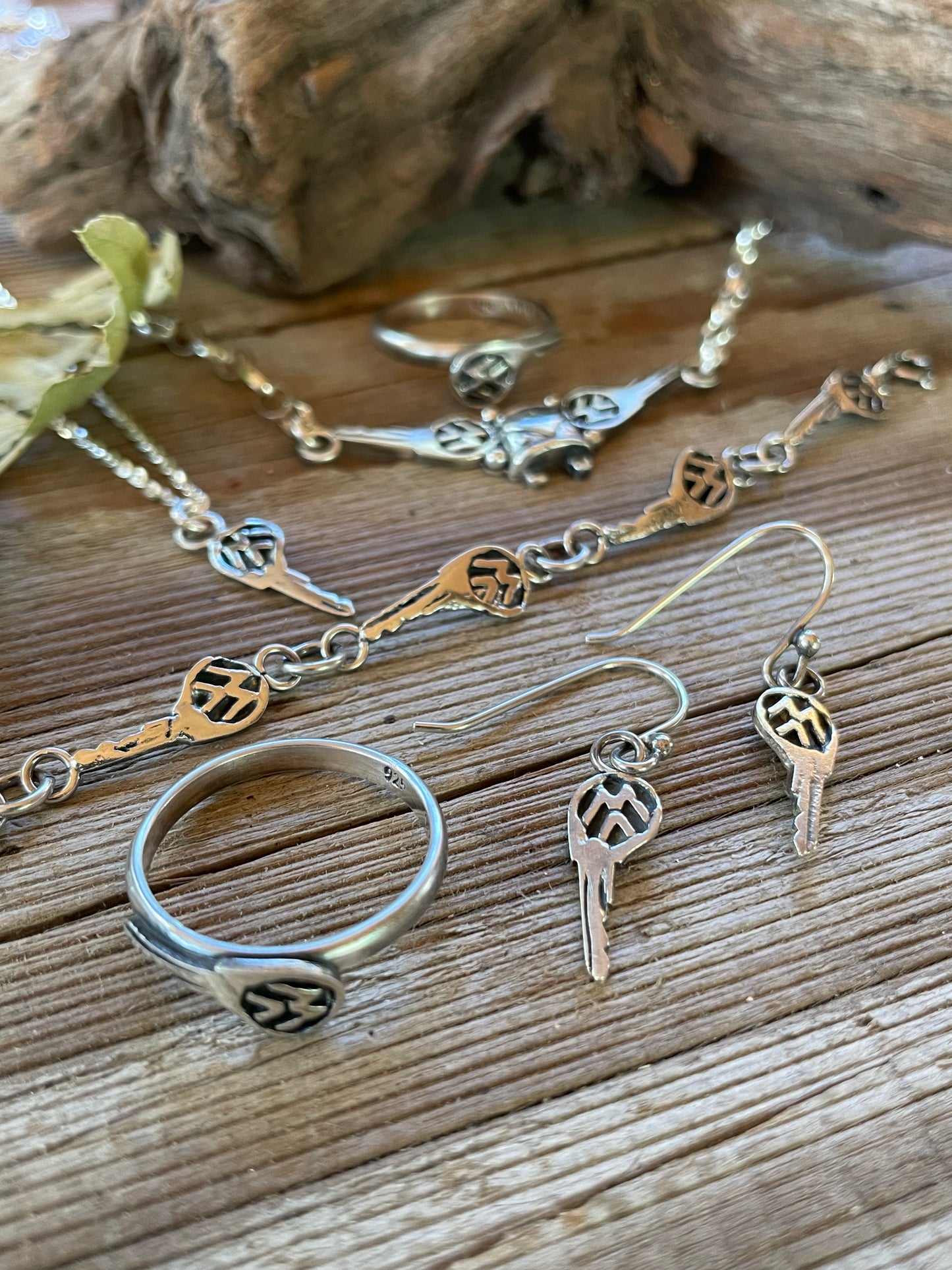 Keys to Freedom Sterling Earrings