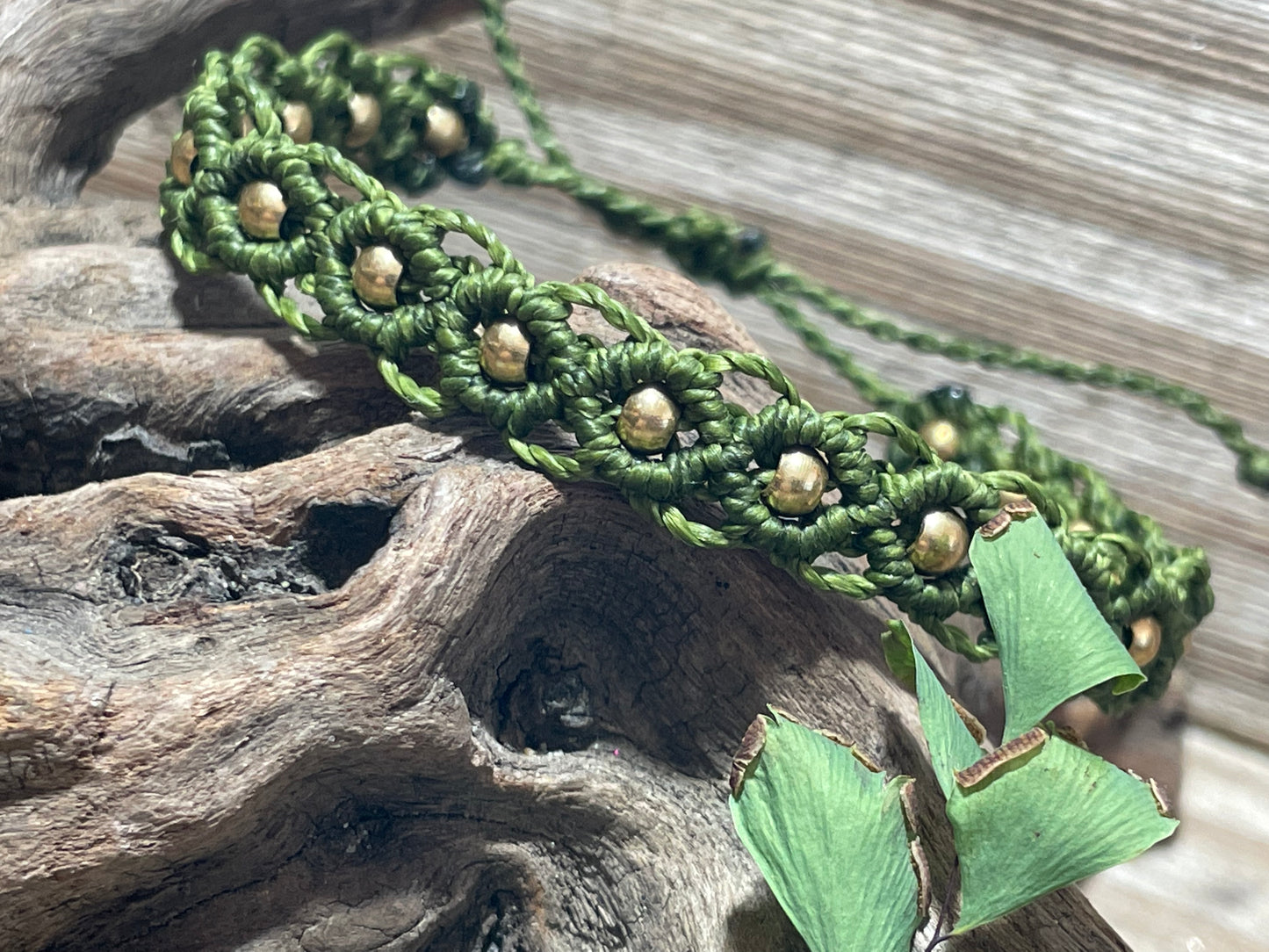 Brass & Lace sm Macrame Bracelet