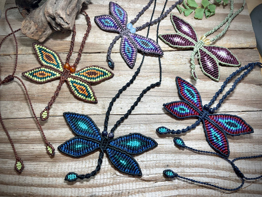 Dragonfly Macrame Necklace