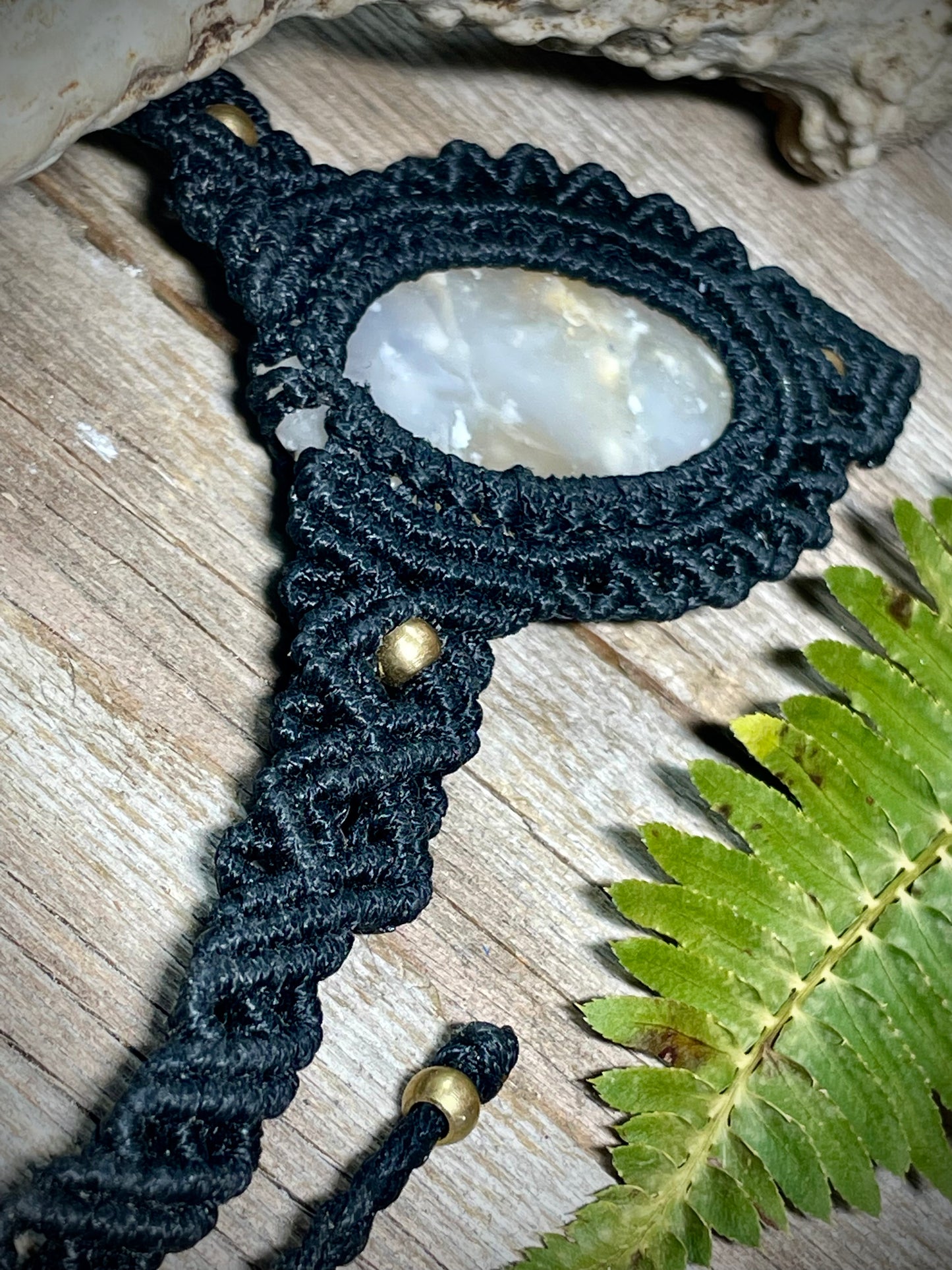 Dendritic Tiger Eye Macrame Necklace