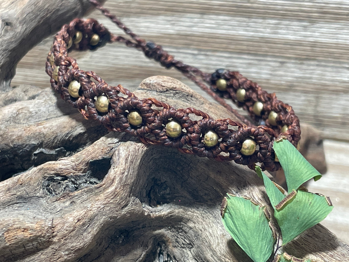 Brass & Lace sm Macrame Bracelet