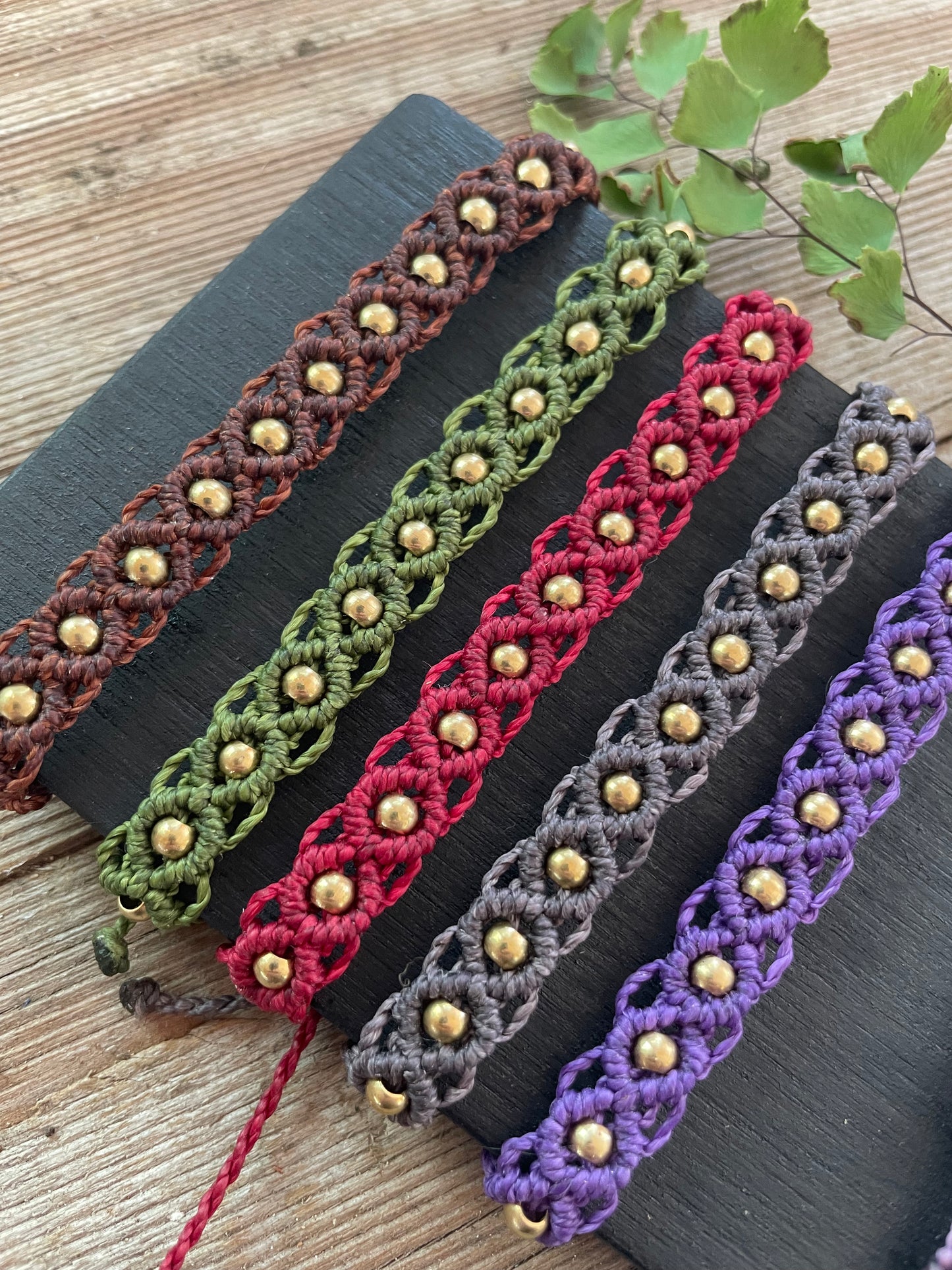 Brass & Lace sm Macrame Bracelet