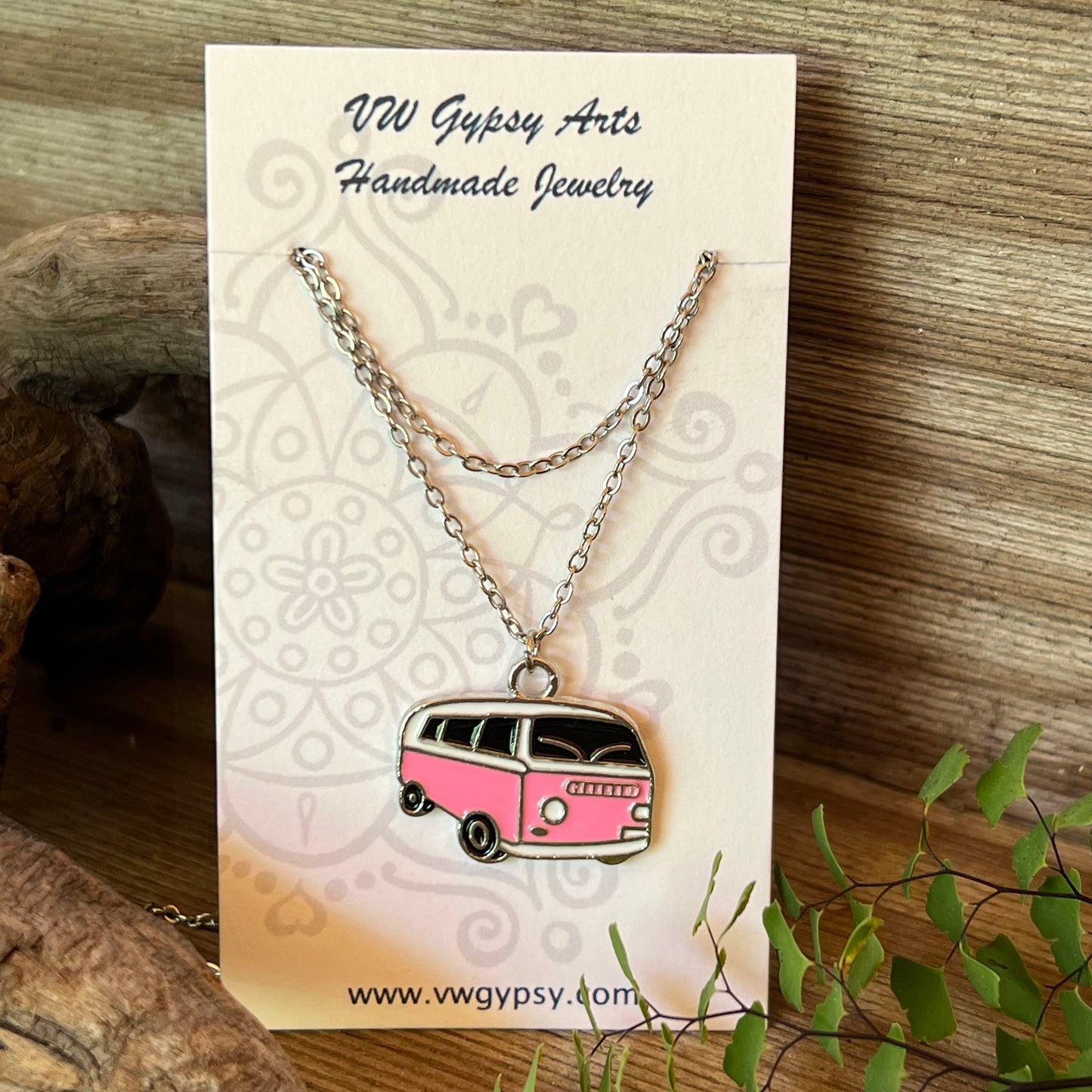 Hippy Bay Bus Enamel Necklace