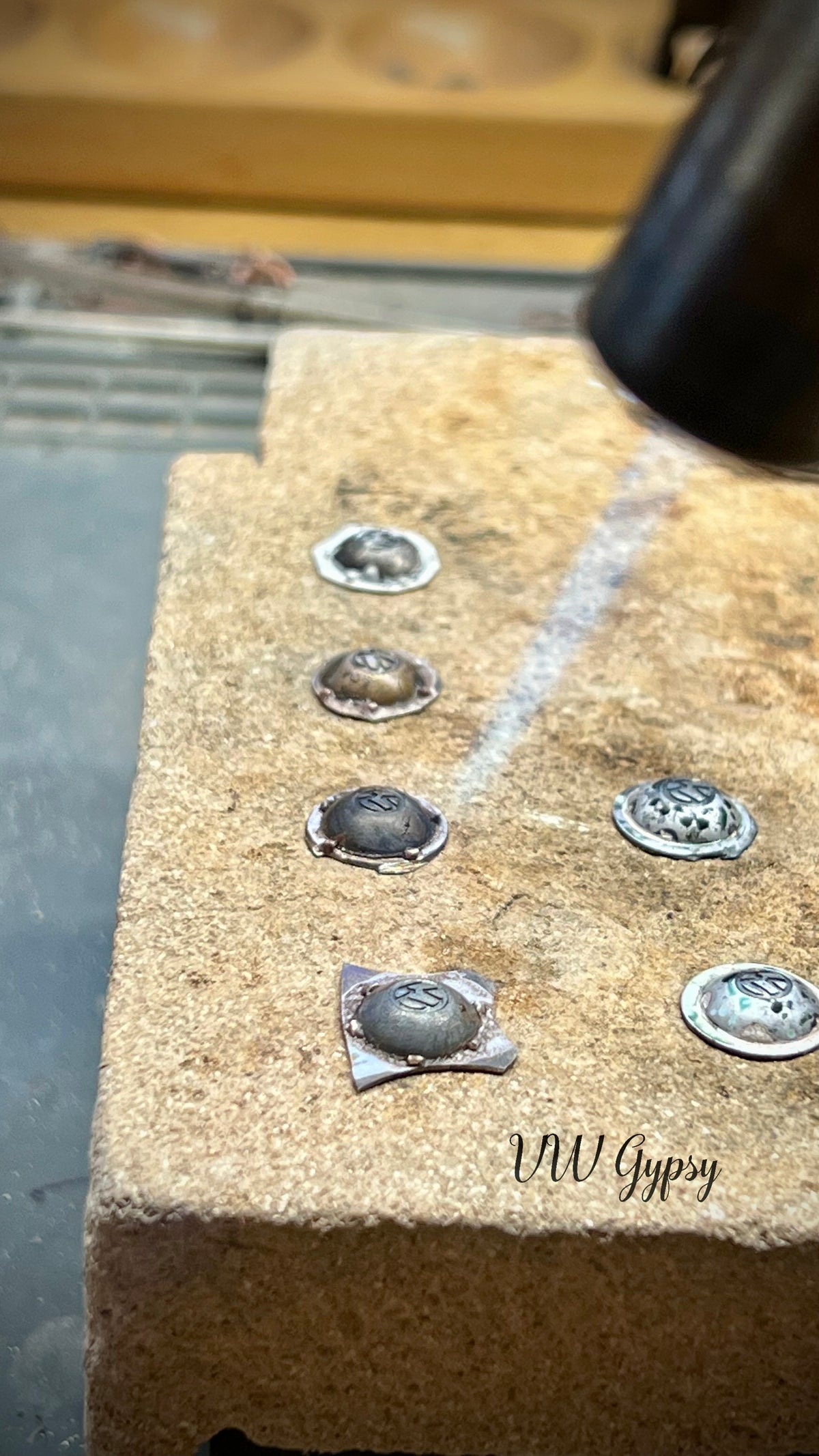 Hub Cap Stud earring in Sterling Silver