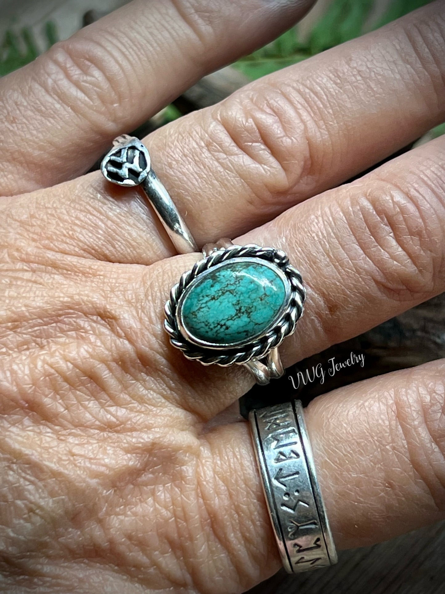 Turquoise Sterling Silver Ring Size 7.5