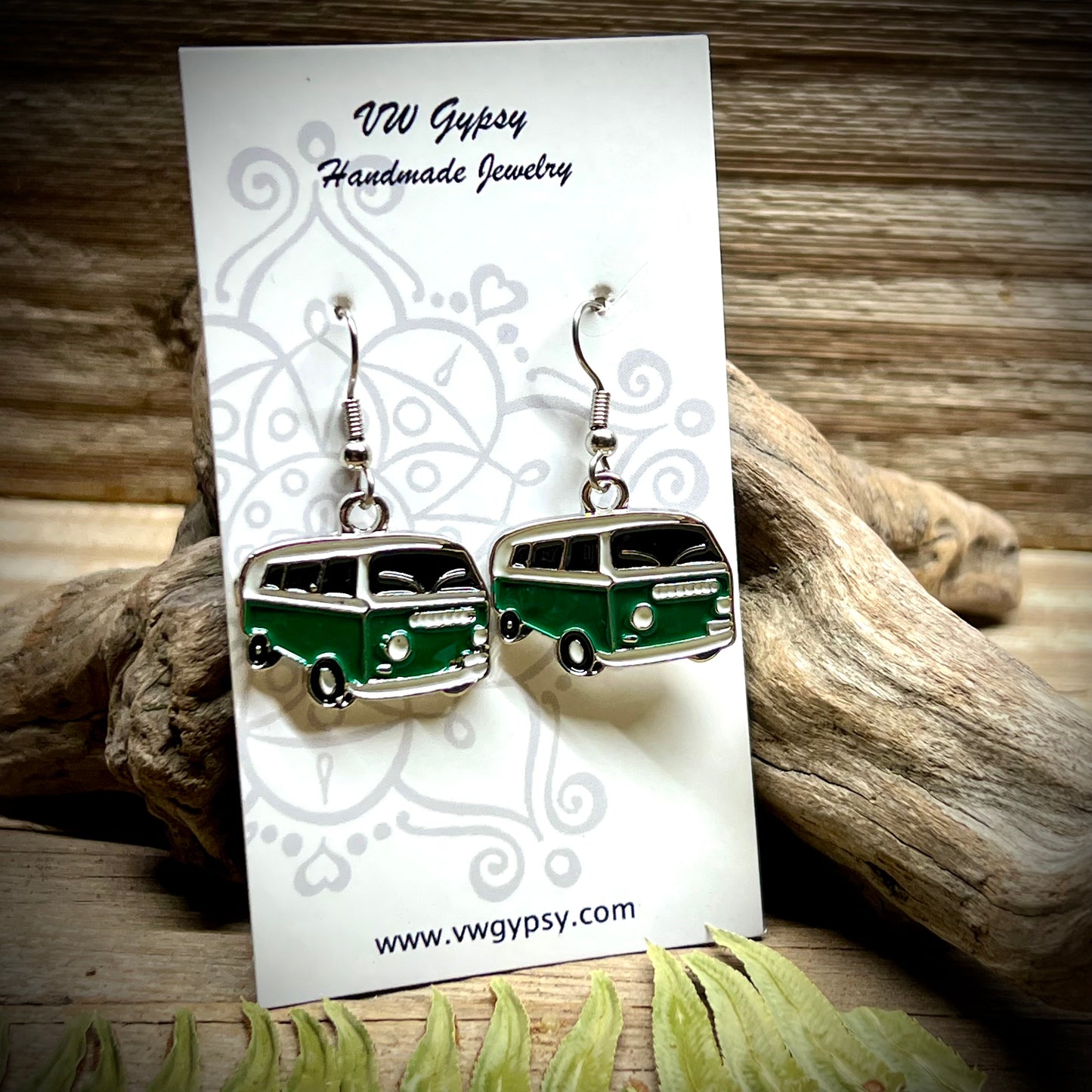 Hippy Bay Bus Enamel Earrings
