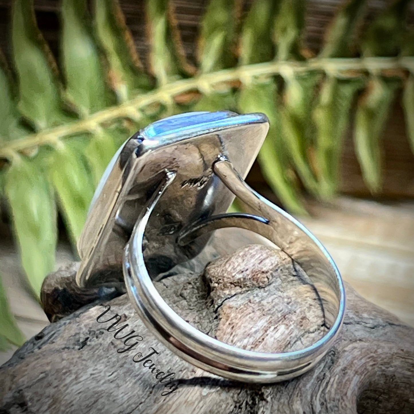 Moonstone Rectangular Sterling Silver Rings