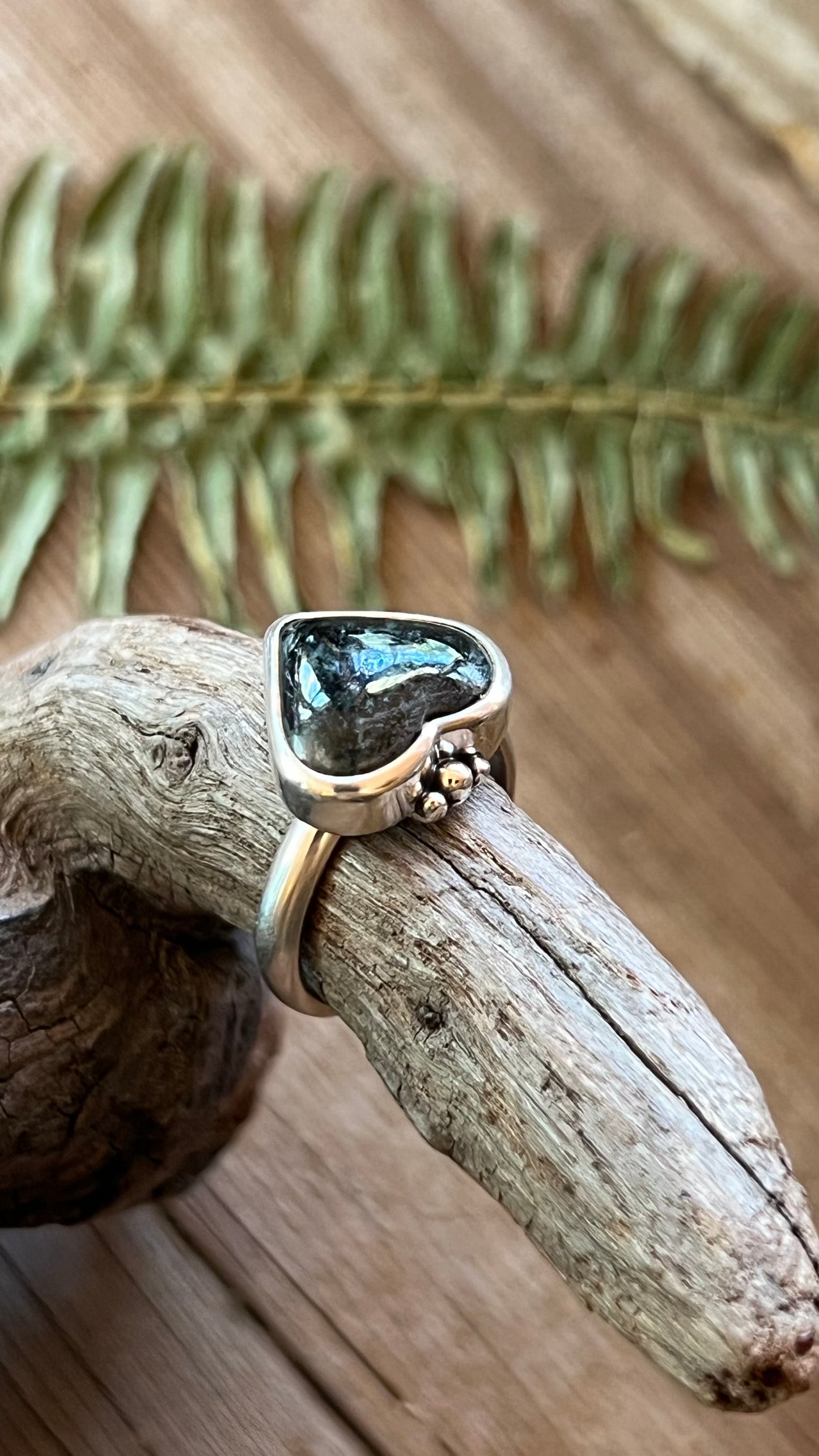 Stone Heart Sterling Silver Rings