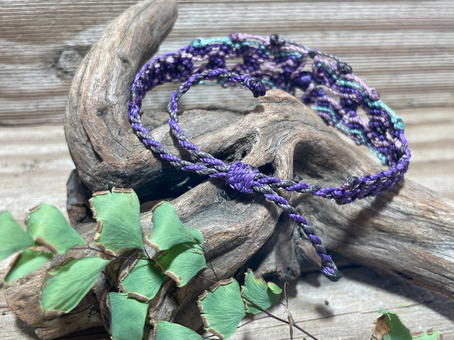 Color Waves Macrame Bracelet Adjustable Woven Handmade Boho Friendship