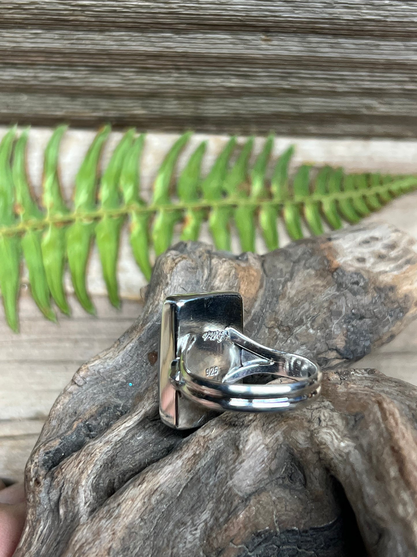Moonstone Rectangular Sterling Silver Rings
