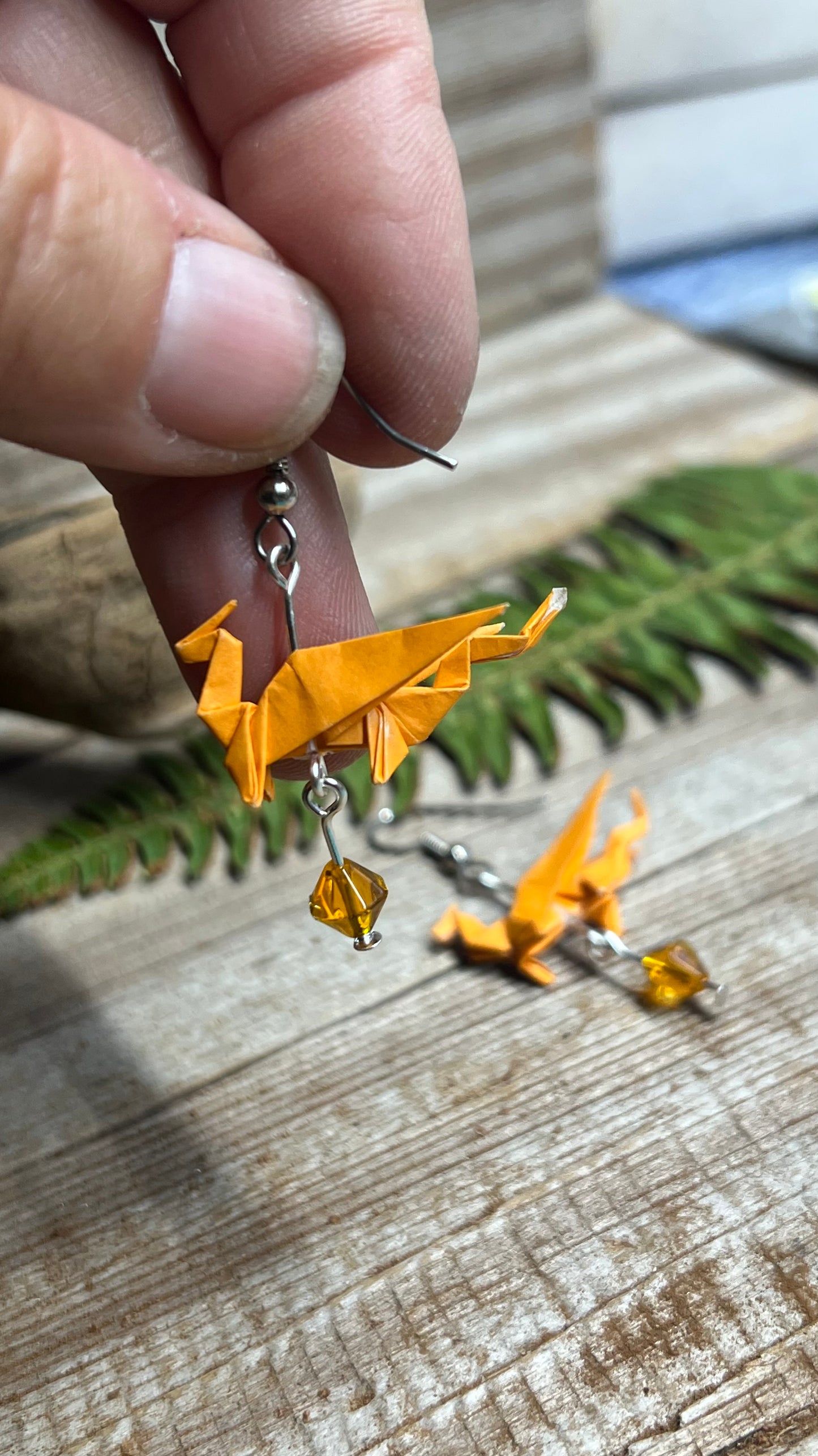 Origami Dragon Earrings