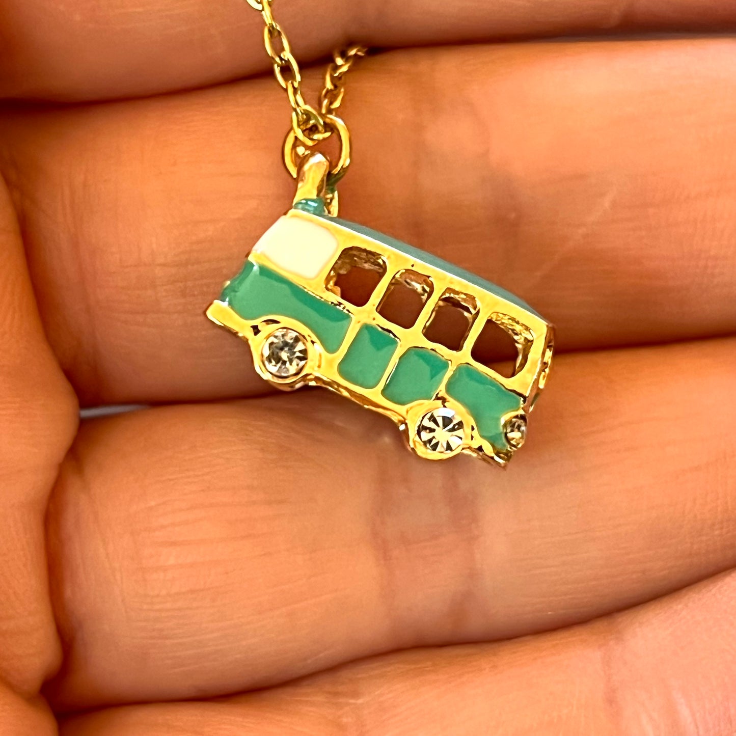 Diamond Bus Neclaces Enamel