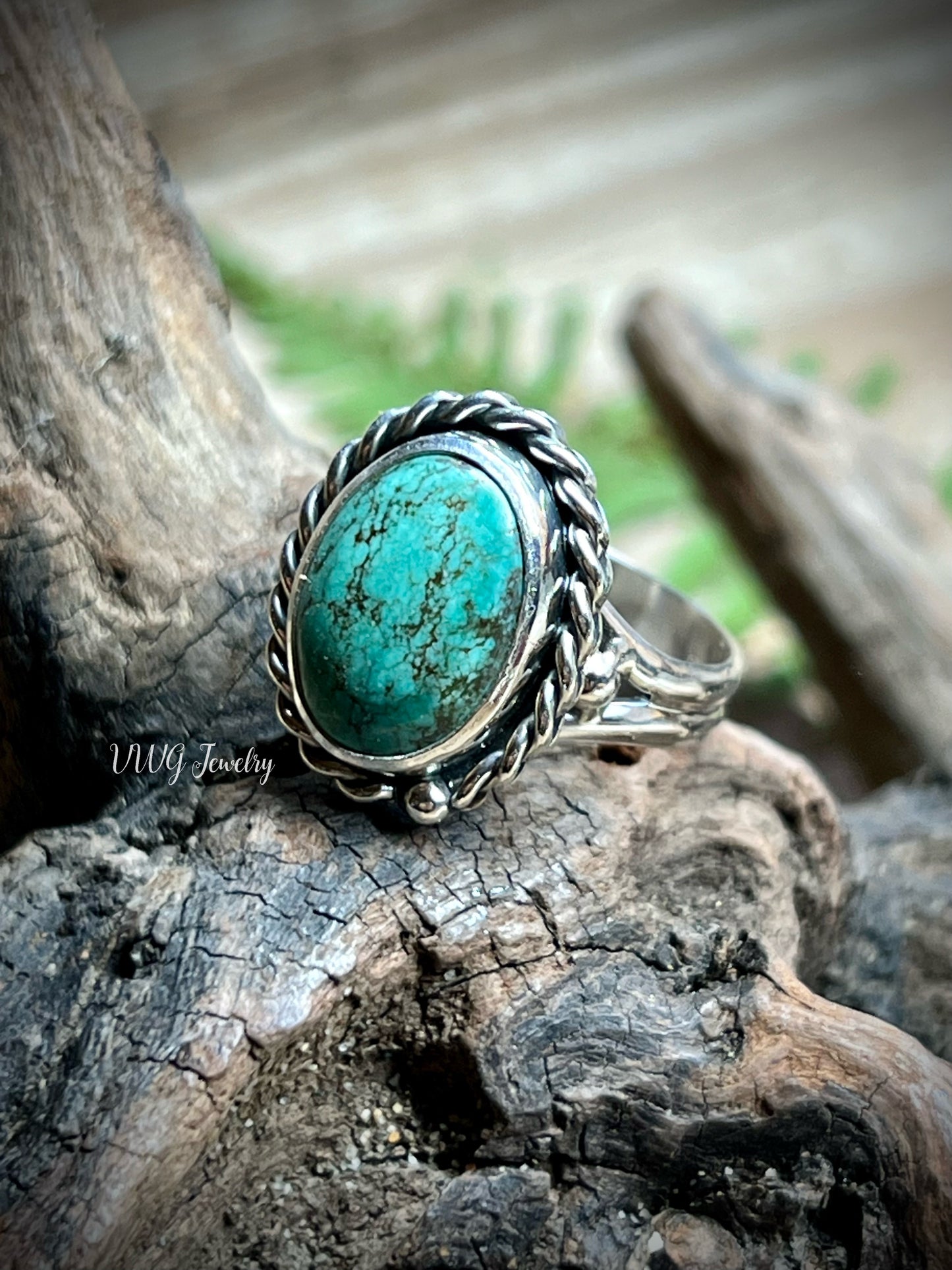 Turquoise Sterling Silver Ring Size 7.5