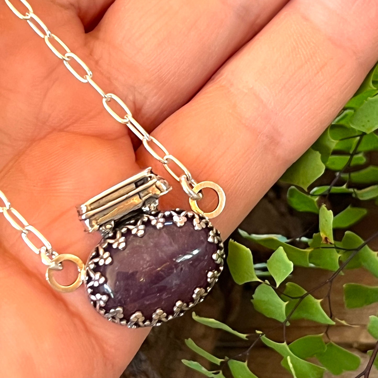 Love Bus Amethyst & Sterling Necklace