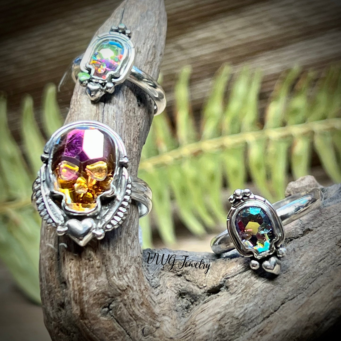 Swarovski Skull Rings Sterling Silver 925 Sz 9