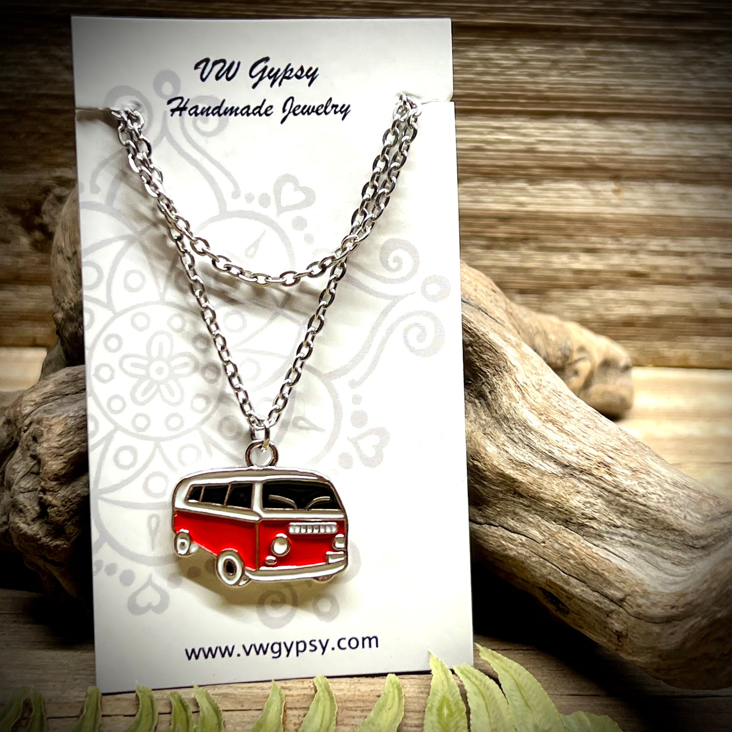 Hippy Bay Bus Enamel Necklace