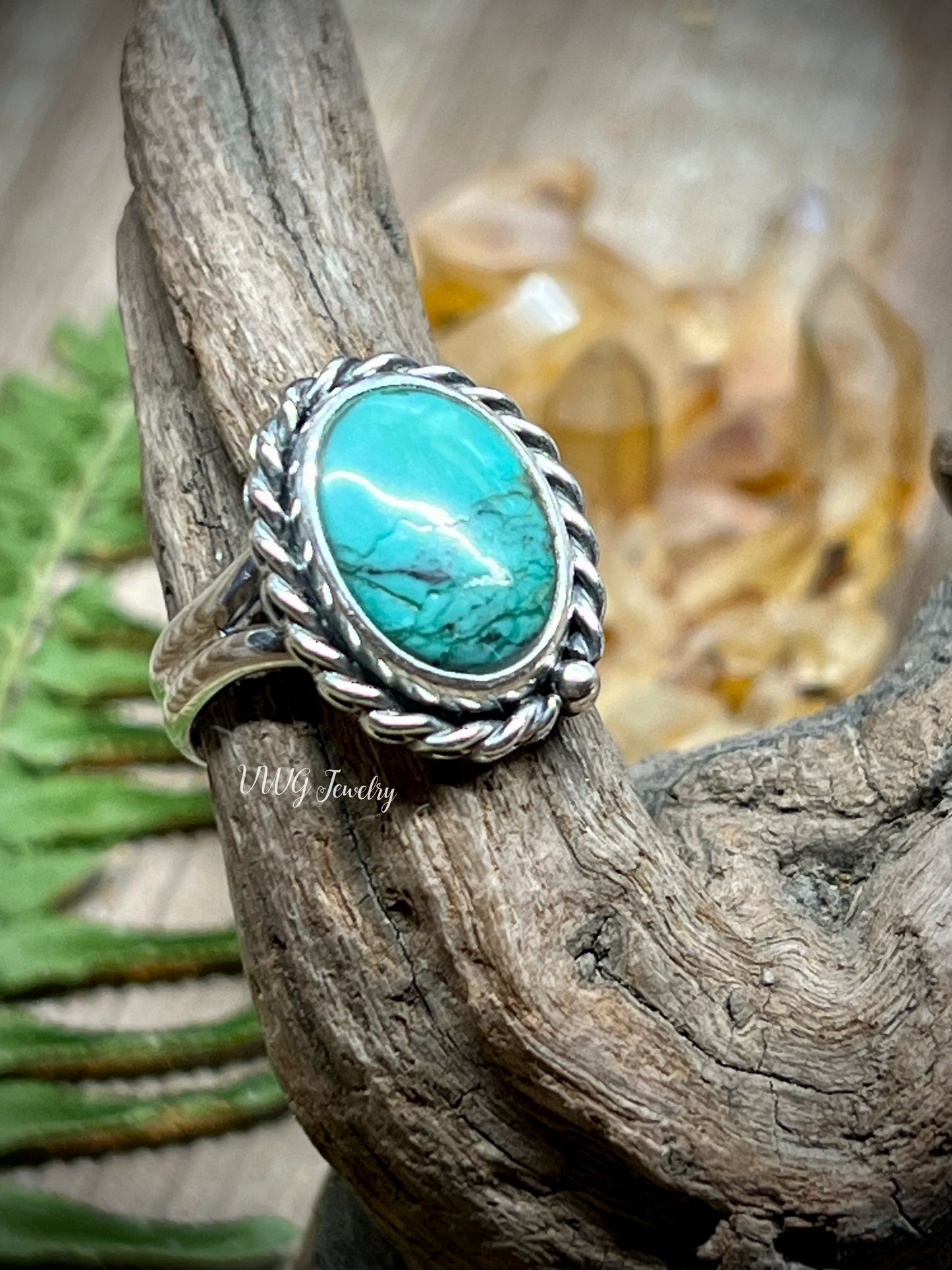 Turquoise Sterling Silver Ring Size 6.5