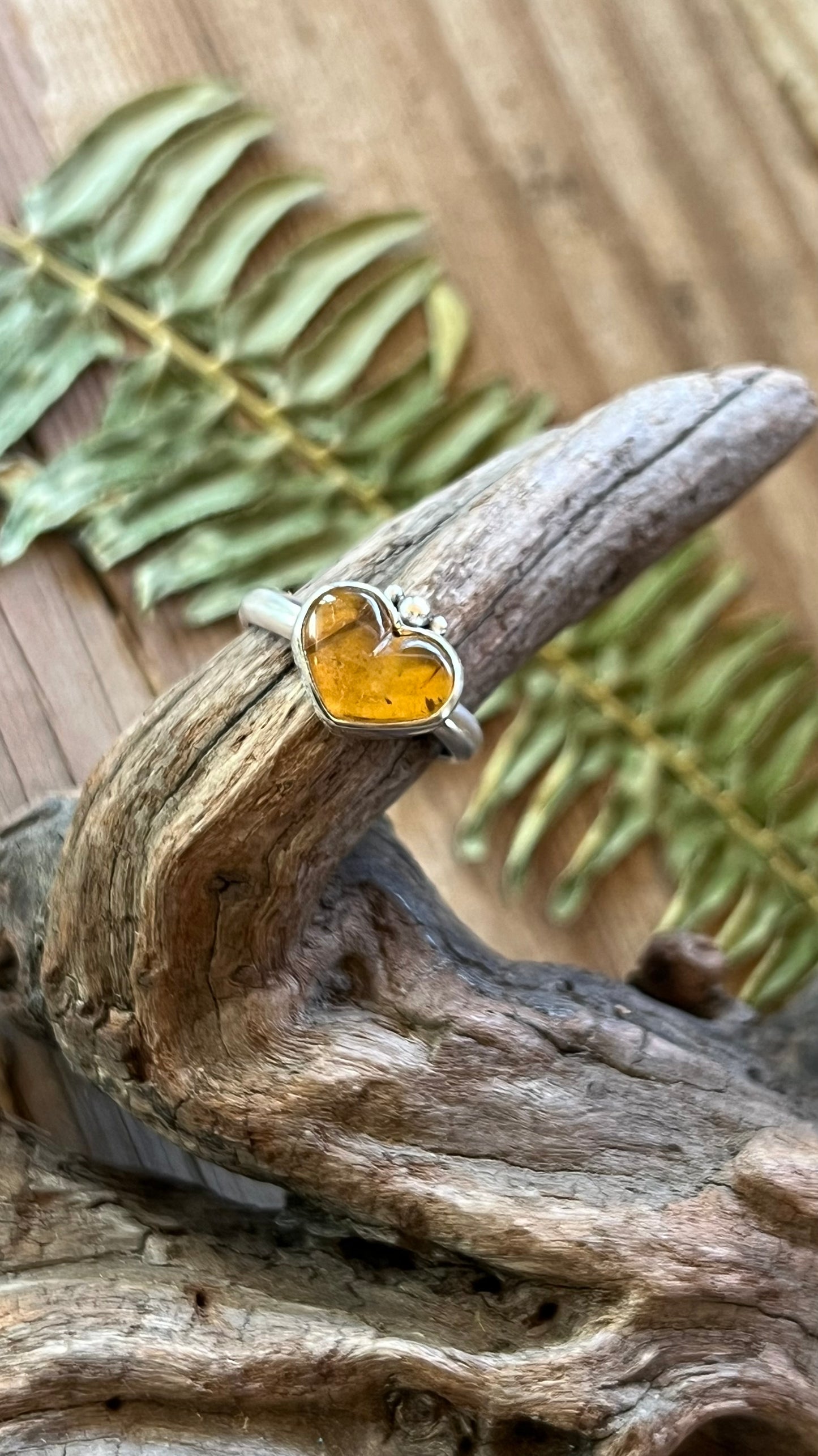 Stone Heart Sterling Silver Rings