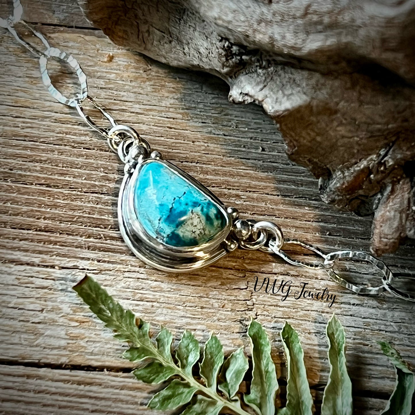 Small Turquoise Sterling Silver .925 Pendant Necklace