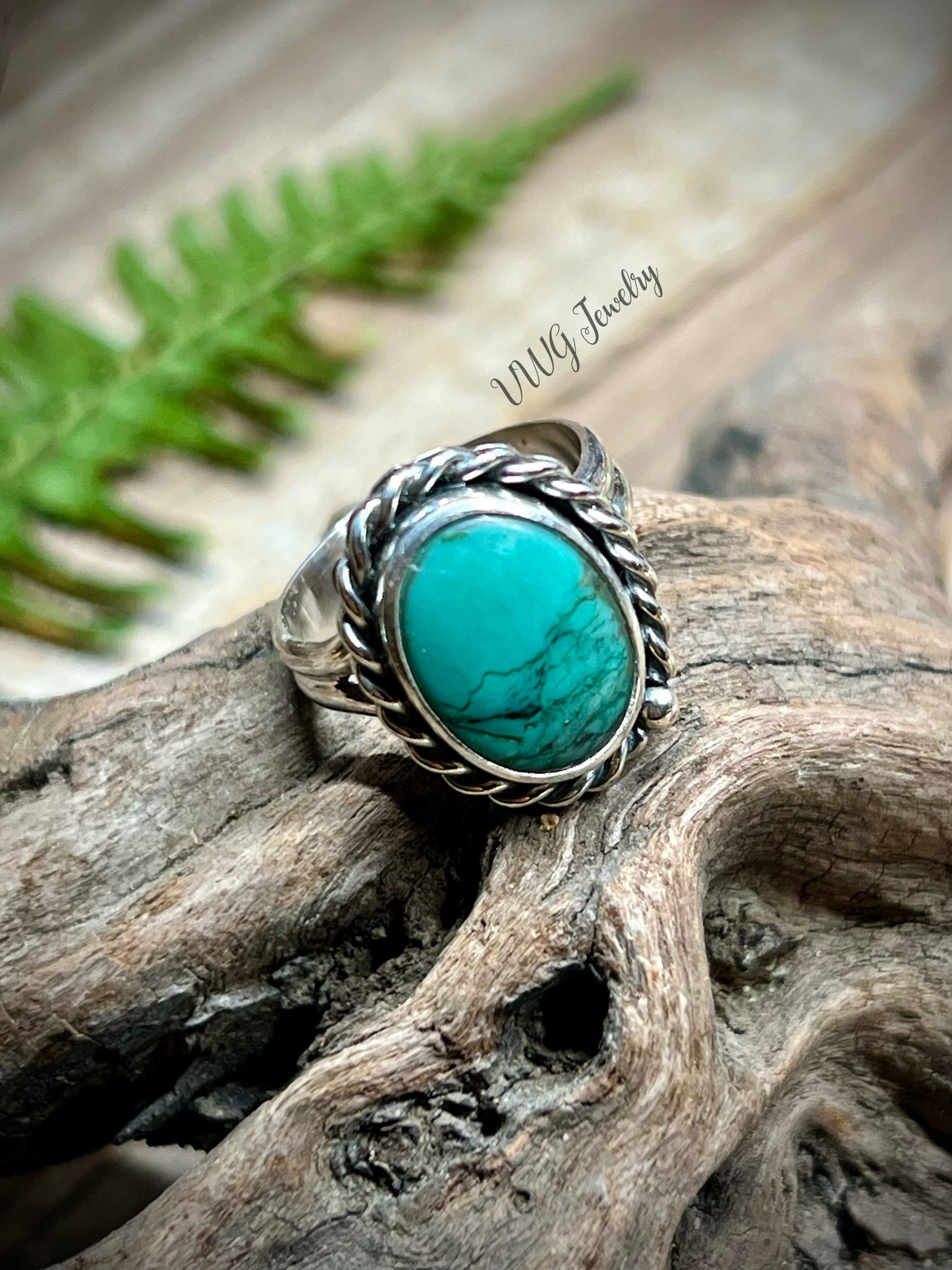 Turquoise Sterling Silver Ring Size 6.5