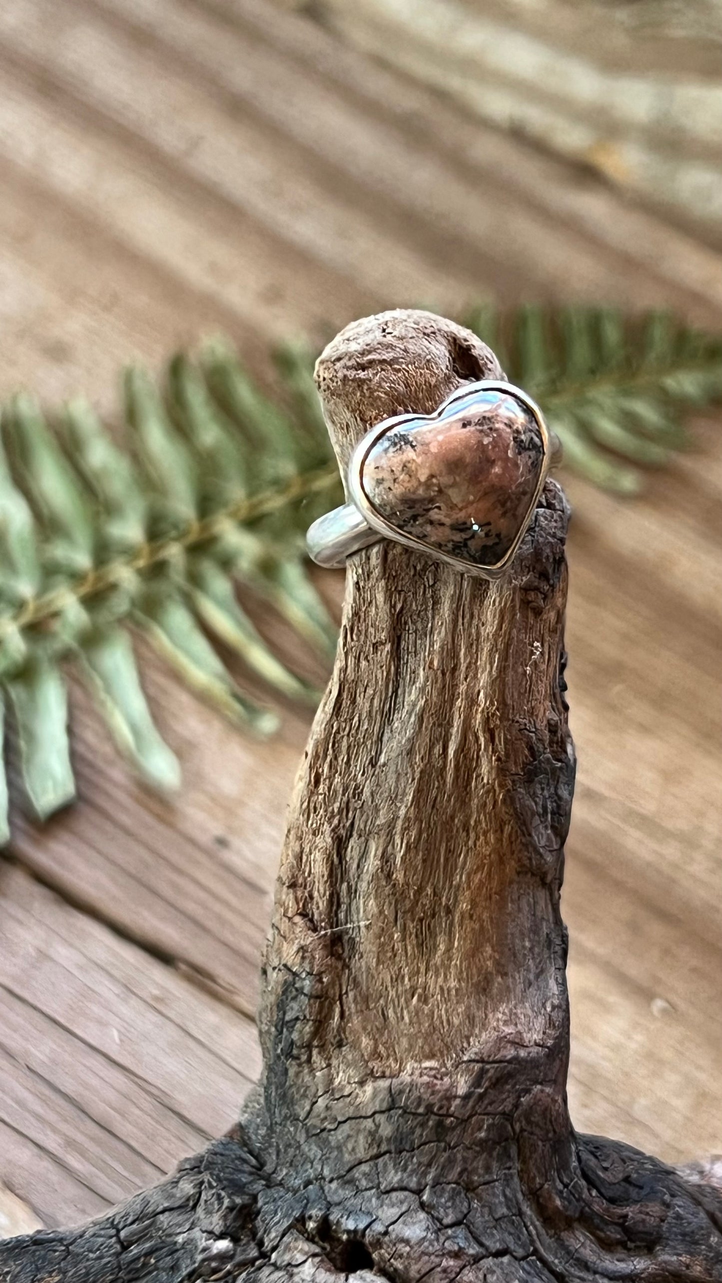 Stone Heart Sterling Silver Rings