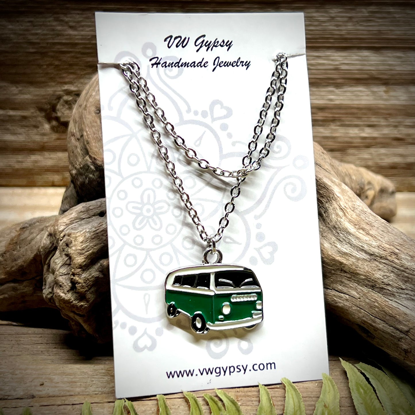 Hippy Bay Bus Enamel Necklace