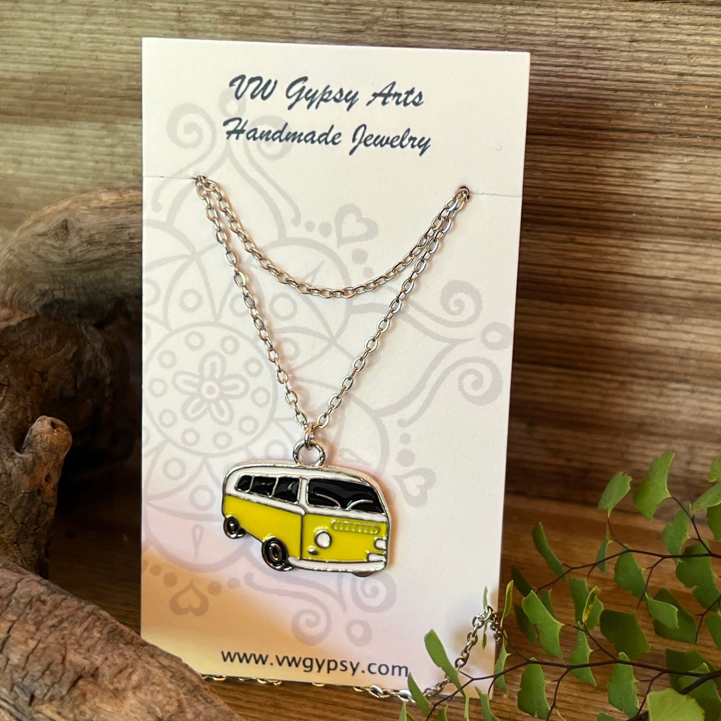 Hippy Bay Bus Enamel Necklace