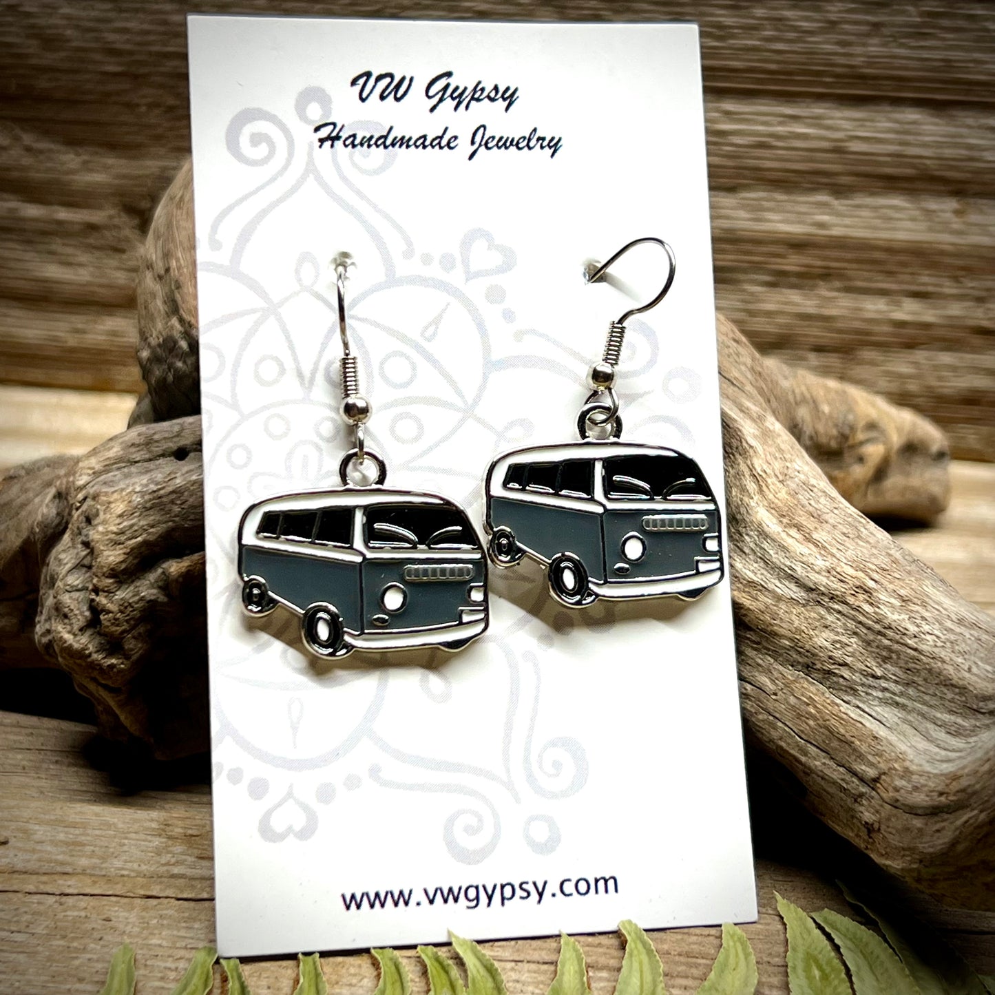 Hippy Bay Bus Enamel Earrings