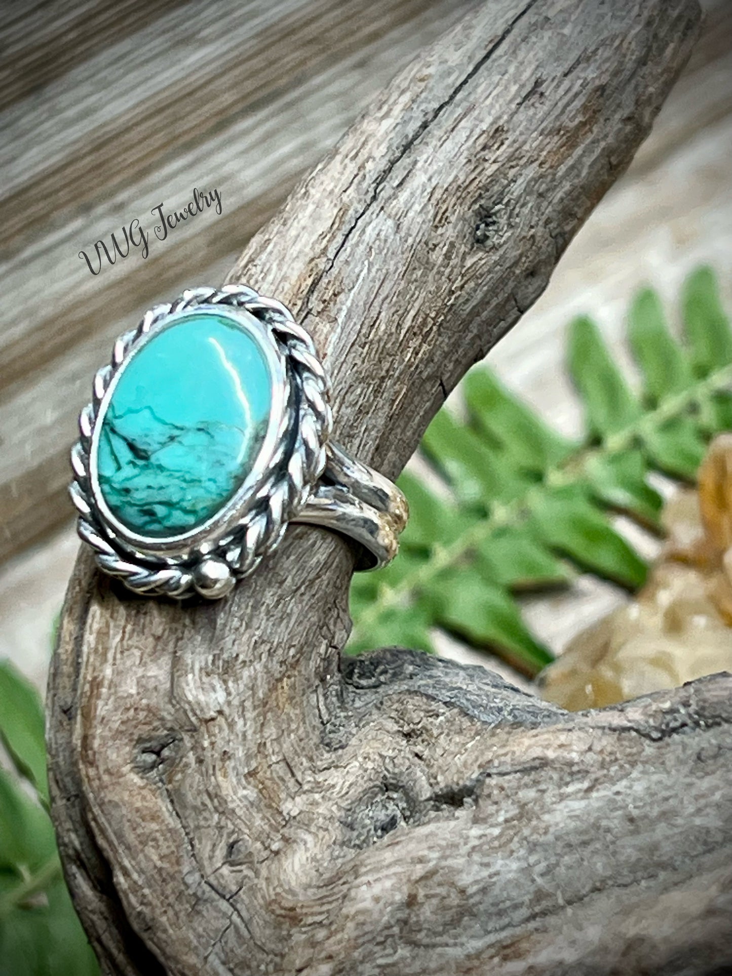 Turquoise Sterling Silver Ring Size 6.5