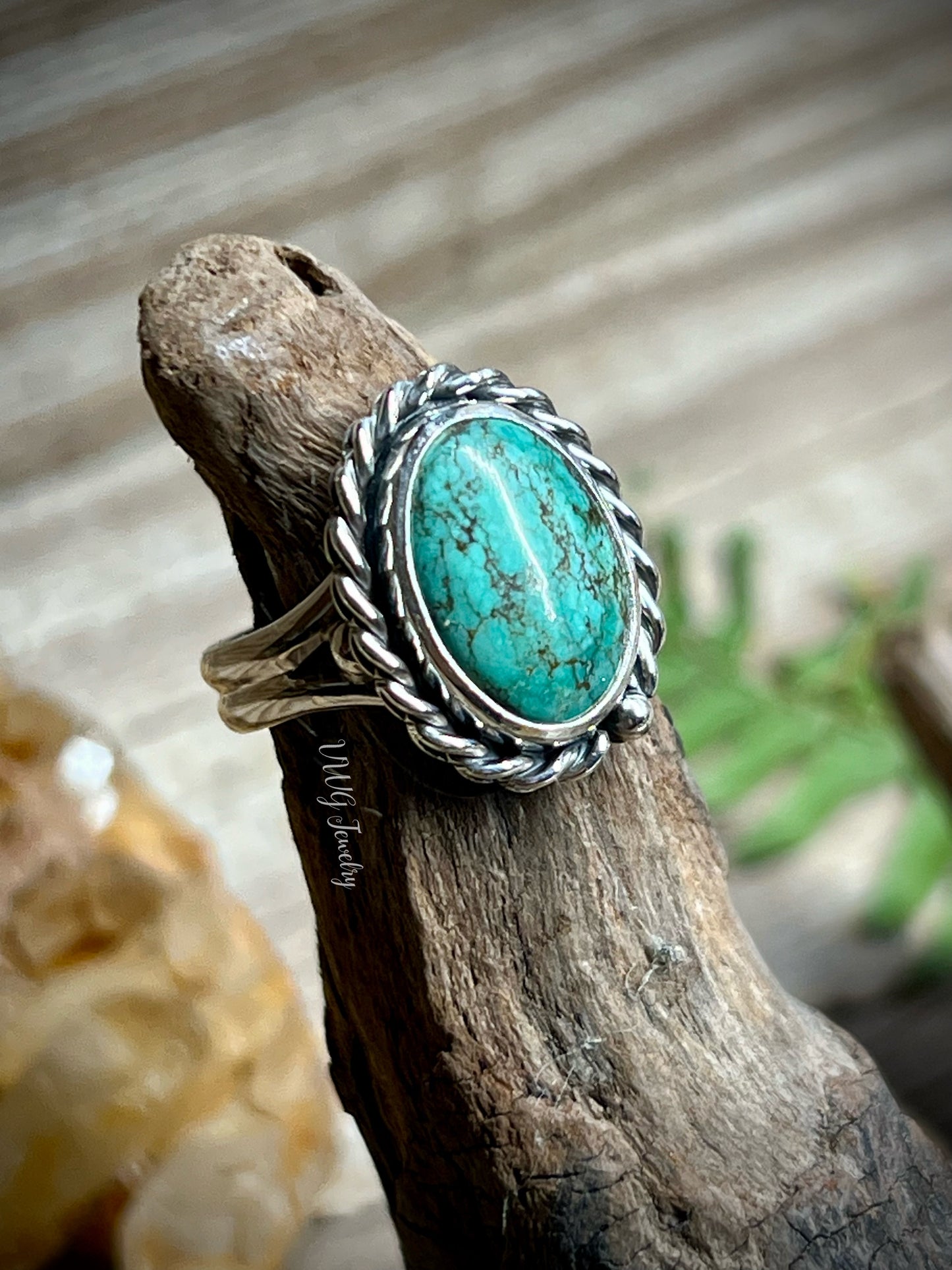 Turquoise Sterling Silver Ring Size 7.5