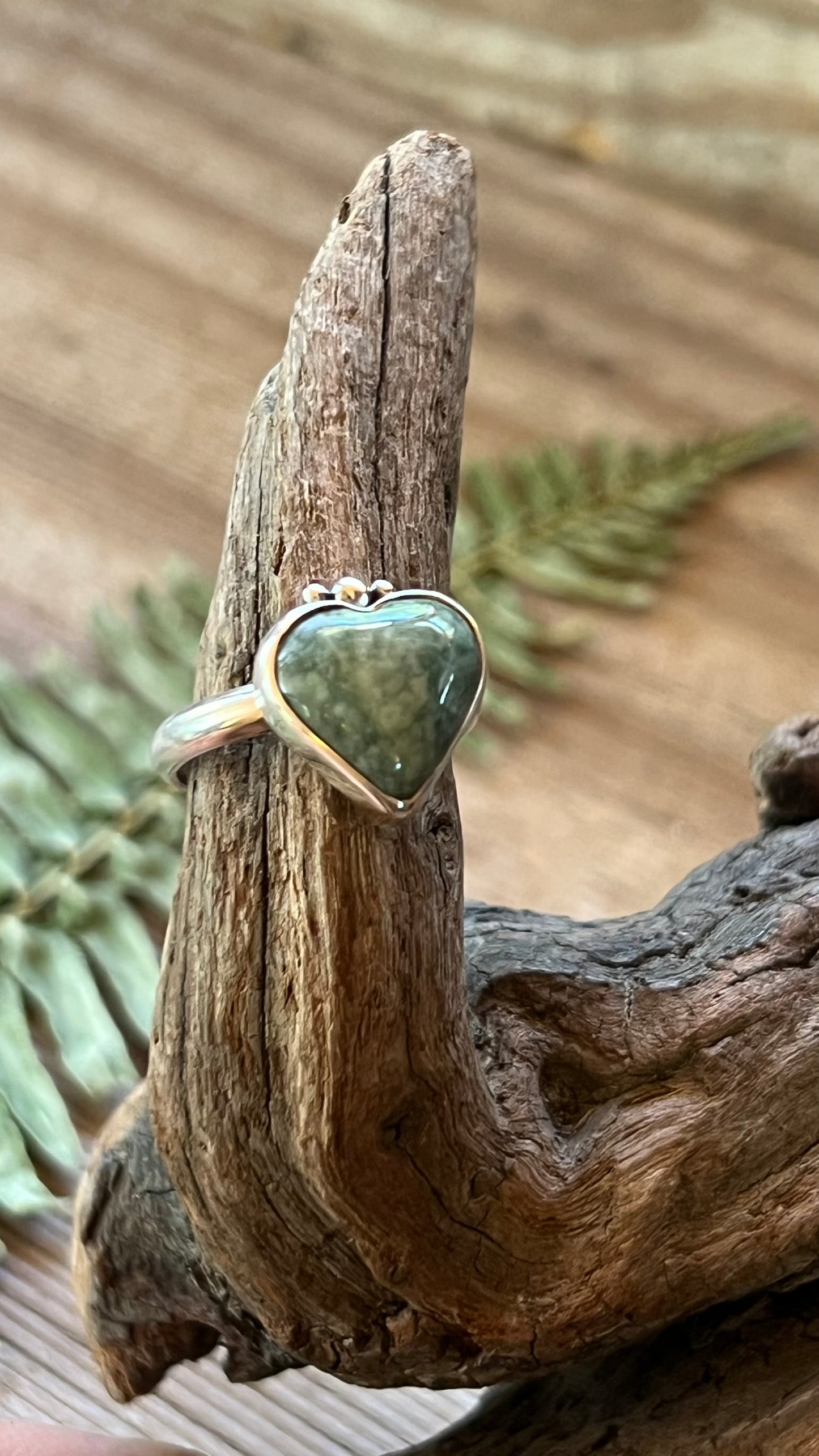 Stone Heart Sterling Silver Rings
