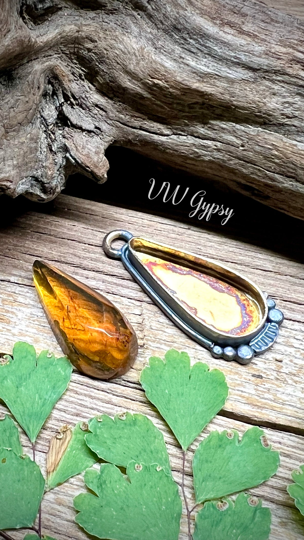 Amber Faceted Drop Natural Chiapas 925 Sterling Silver Necklace Handmade