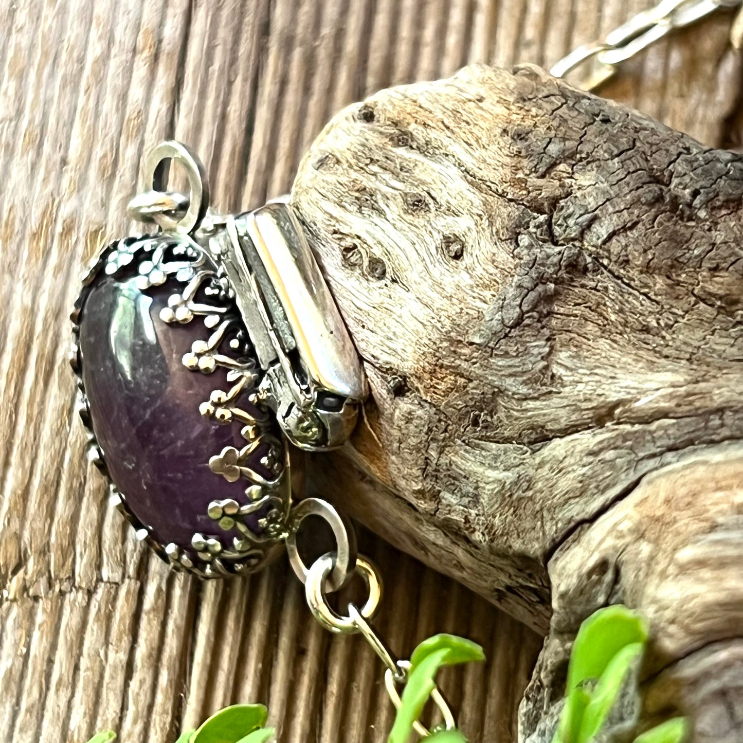 Love Bus Amethyst & Sterling Necklace