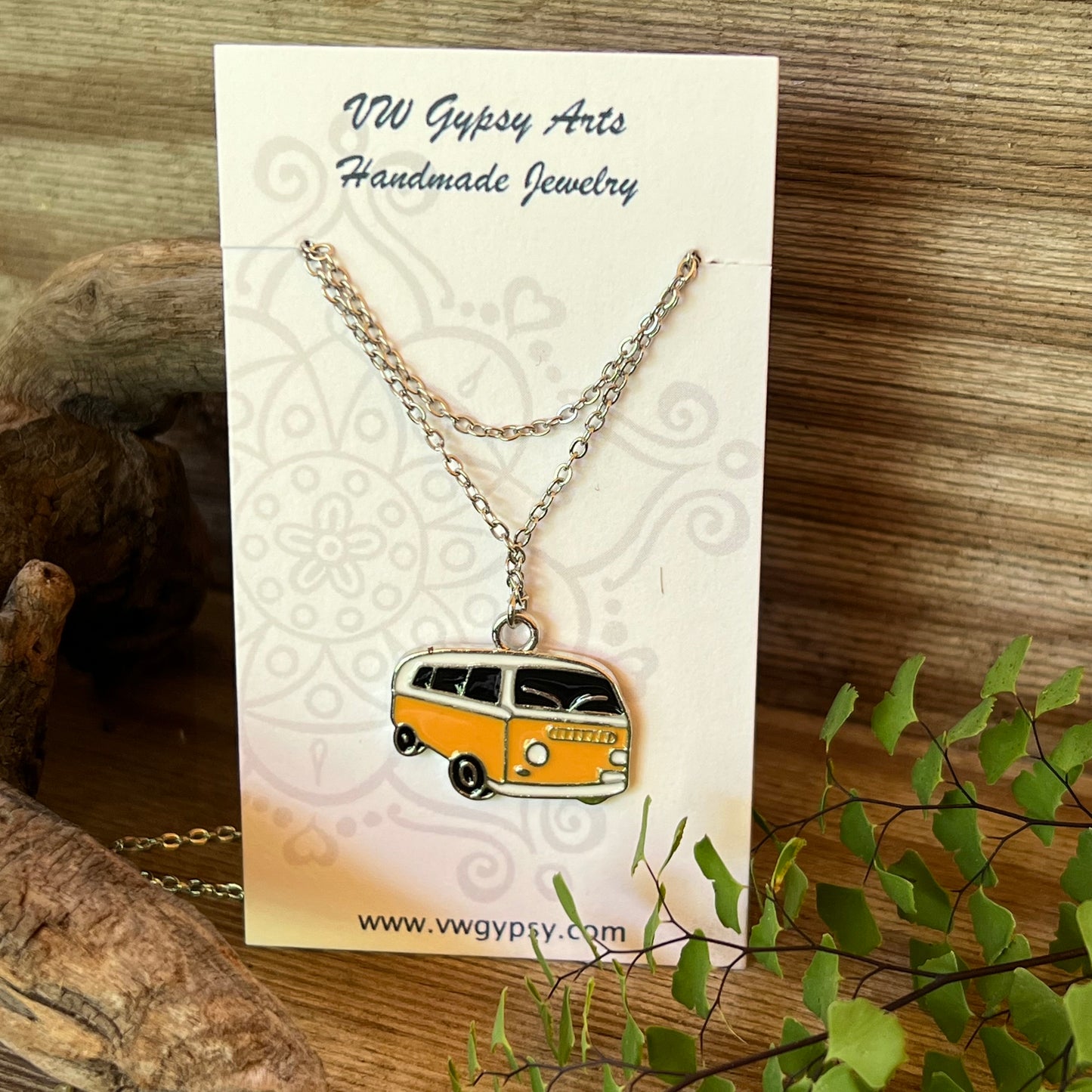 Hippy Bay Bus Enamel Necklace