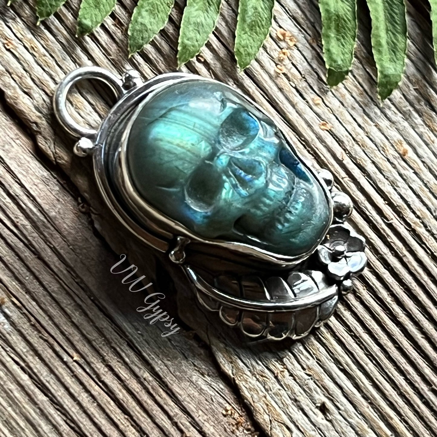 Catrina Lab Skull Sterling Silver Pendant