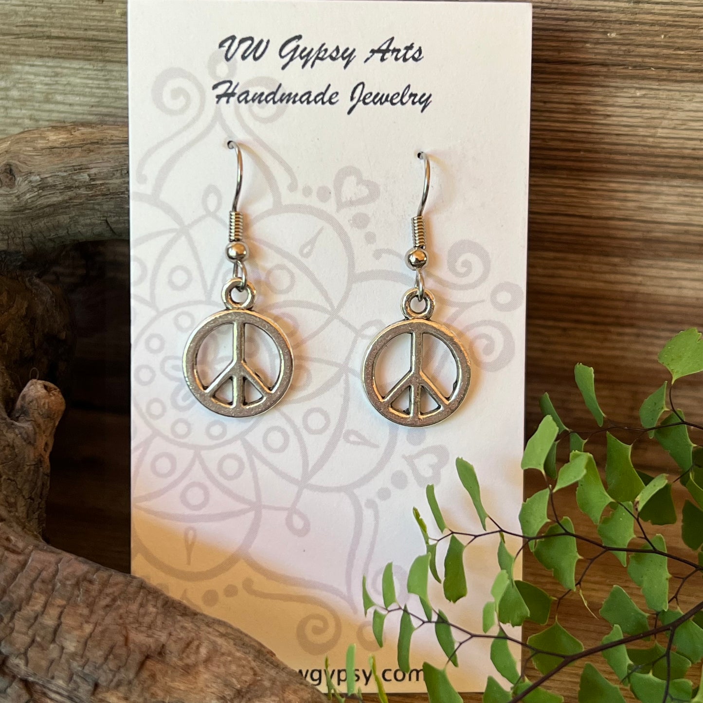 Peace Sign Hippy Love Earrings